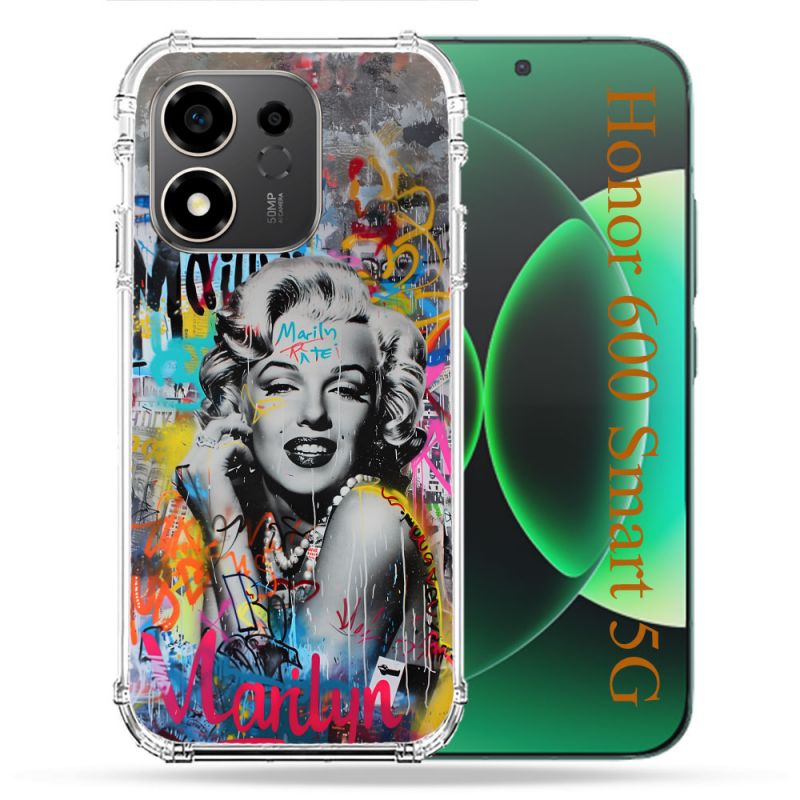 Coque Renforcée Pour Honor 600 Smart 5G Street Art Maryline Monroe