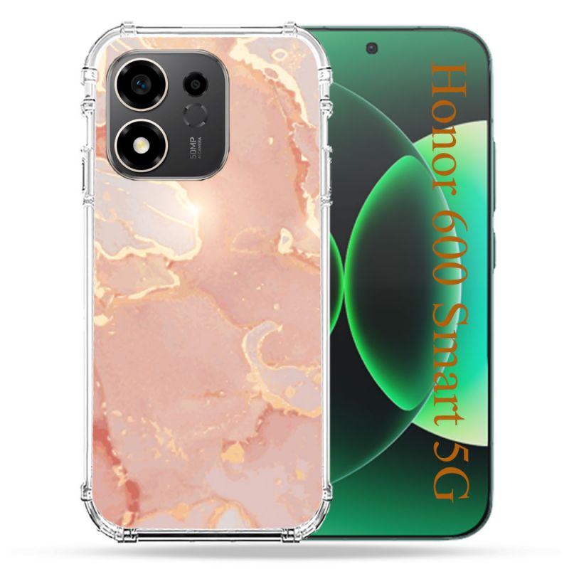 Coque Renforcée Pour Honor 600 Smart 5G Texture Marbre Rose