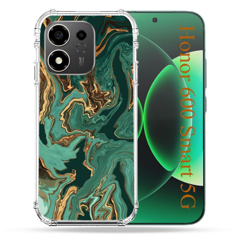 Coque Renforcée Pour Honor 600 Smart 5G Texture Marbre Vert