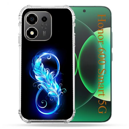 Coque Renforcée Pour Honor 600 Smart 5G Texture Plume Infini Bleu