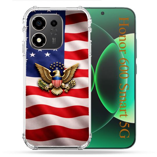 Coque Renforcée Pour Honor 600 Smart 5G Voyage Drapeau USA Etats Unis