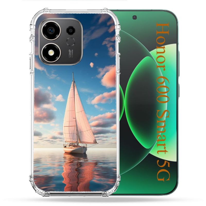 Coque Renforcée Pour Honor 600 Smart 5G Voyage Voilier Reflet